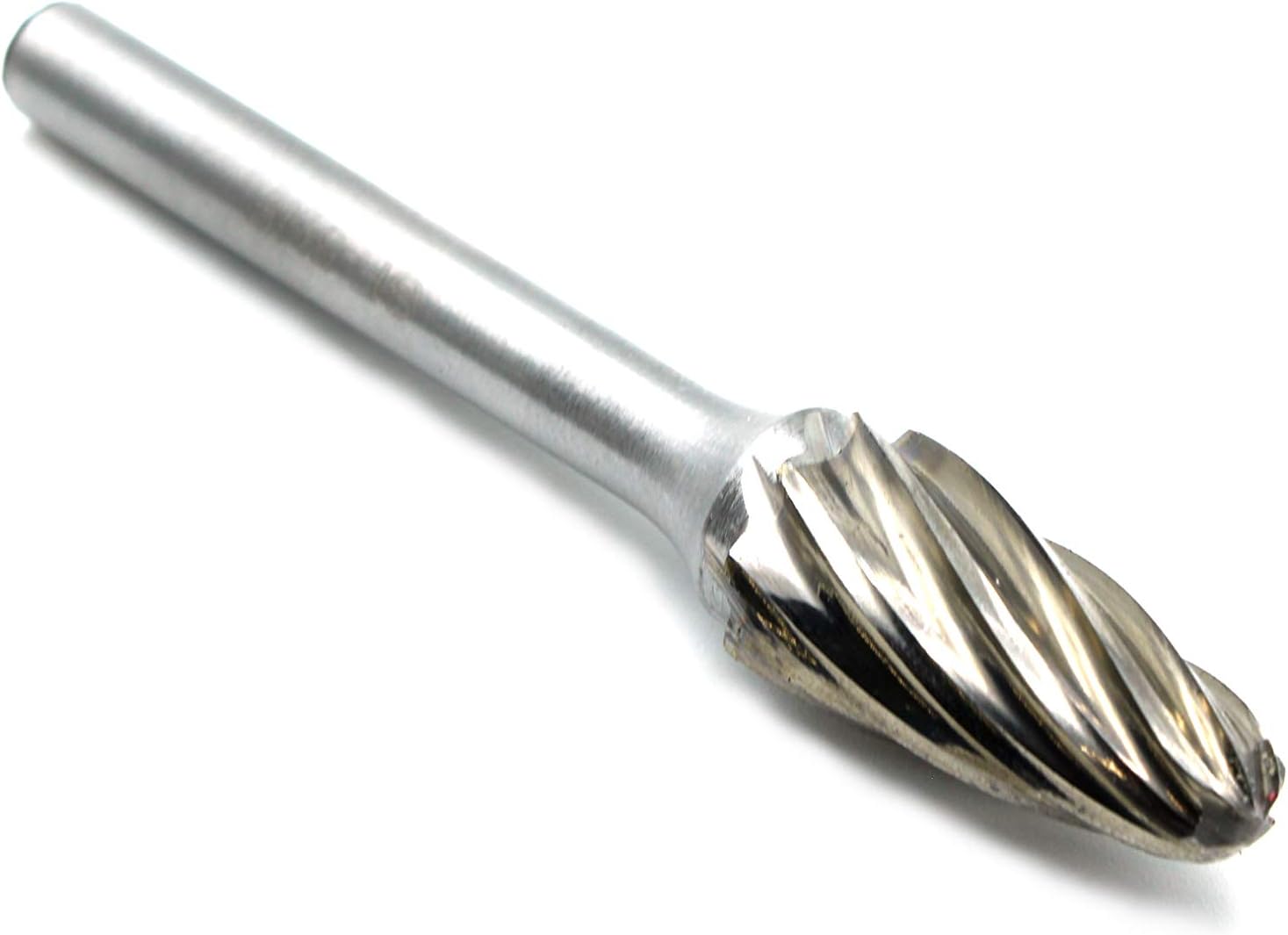 5 pc Set Aluminum Carbide Rotary Burr File, 1/2 Inch and 3/8 Inch Head, 1/4 Inch Diameter 2 Inch Long Shank L579867